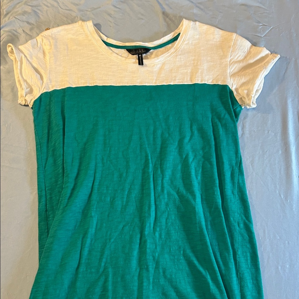 Nicole Miller Teal and White Casual Dress